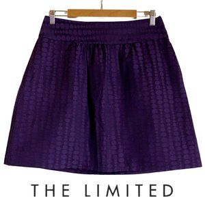 The Limited Purple Monochrome Dot A-Line Skirt with Pockets